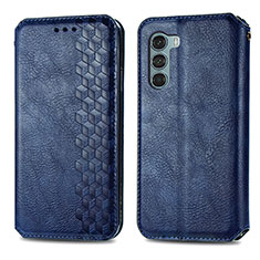 Coque Portefeuille Livre Cuir Etui Clapet S01D pour Motorola Moto Edge S30 5G Bleu