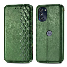 Coque Portefeuille Livre Cuir Etui Clapet S01D pour Motorola Moto G 5G (2022) Vert