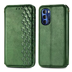 Coque Portefeuille Livre Cuir Etui Clapet S01D pour Motorola Moto G Stylus (2022) 4G Vert