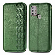 Coque Portefeuille Livre Cuir Etui Clapet S01D pour Motorola Moto G10 Vert