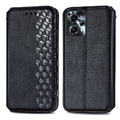 Coque Portefeuille Livre Cuir Etui Clapet S01D pour Motorola Moto G13 Noir