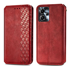 Coque Portefeuille Livre Cuir Etui Clapet S01D pour Motorola Moto G13 Rouge