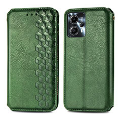 Coque Portefeuille Livre Cuir Etui Clapet S01D pour Motorola Moto G13 Vert