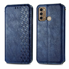 Coque Portefeuille Livre Cuir Etui Clapet S01D pour Motorola Moto G40 Fusion Bleu