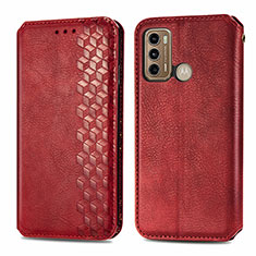 Coque Portefeuille Livre Cuir Etui Clapet S01D pour Motorola Moto G40 Fusion Rouge