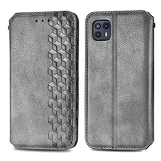 Coque Portefeuille Livre Cuir Etui Clapet S01D pour Motorola Moto G50 5G Gris