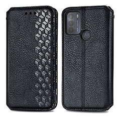 Coque Portefeuille Livre Cuir Etui Clapet S01D pour Motorola Moto G50 Noir