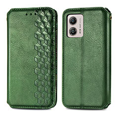 Coque Portefeuille Livre Cuir Etui Clapet S01D pour Motorola Moto G53y 5G Vert