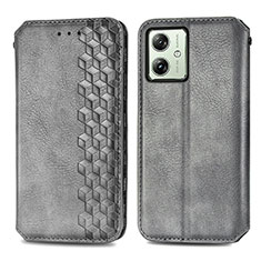 Coque Portefeuille Livre Cuir Etui Clapet S01D pour Motorola Moto G54 5G Gris