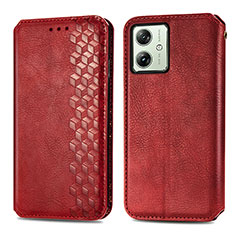 Coque Portefeuille Livre Cuir Etui Clapet S01D pour Motorola Moto G54 5G Rouge