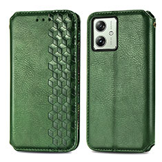 Coque Portefeuille Livre Cuir Etui Clapet S01D pour Motorola Moto G54 5G Vert