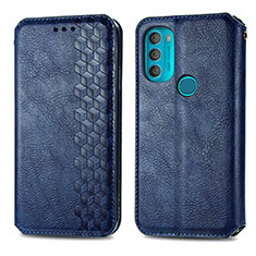 Coque Portefeuille Livre Cuir Etui Clapet S01D pour Motorola Moto G71 5G Bleu