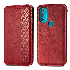 Coque Portefeuille Livre Cuir Etui Clapet S01D pour Motorola Moto G71 5G Rouge