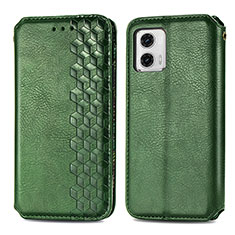 Coque Portefeuille Livre Cuir Etui Clapet S01D pour Motorola Moto G73 5G Vert