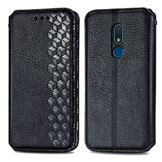 Coque Portefeuille Livre Cuir Etui Clapet S01D pour Nokia C3 Noir