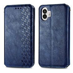 Coque Portefeuille Livre Cuir Etui Clapet S01D pour Nothing Phone 2 Bleu