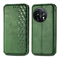 Coque Portefeuille Livre Cuir Etui Clapet S01D pour OnePlus 11 5G Vert