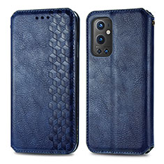 Coque Portefeuille Livre Cuir Etui Clapet S01D pour OnePlus 9 Pro 5G Bleu