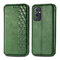 Coque Portefeuille Livre Cuir Etui Clapet S01D pour OnePlus 9 Pro 5G Vert