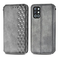 Coque Portefeuille Livre Cuir Etui Clapet S01D pour OnePlus 9R 5G Gris