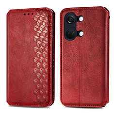 Coque Portefeuille Livre Cuir Etui Clapet S01D pour OnePlus Ace 2V 5G Rouge