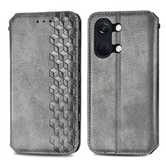 Coque Portefeuille Livre Cuir Etui Clapet S01D pour OnePlus Nord 3 5G Gris