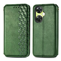 Coque Portefeuille Livre Cuir Etui Clapet S01D pour OnePlus Nord CE 3 5G Vert