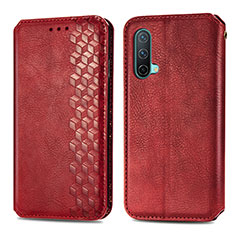 Coque Portefeuille Livre Cuir Etui Clapet S01D pour OnePlus Nord CE 5G Rouge