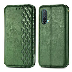 Coque Portefeuille Livre Cuir Etui Clapet S01D pour OnePlus Nord CE 5G Vert