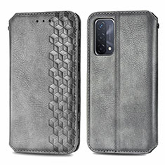 Coque Portefeuille Livre Cuir Etui Clapet S01D pour OnePlus Nord N200 5G Gris