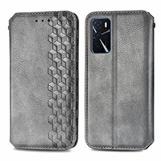 Coque Portefeuille Livre Cuir Etui Clapet S01D pour Oppo A16s Gris