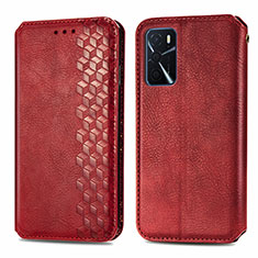 Coque Portefeuille Livre Cuir Etui Clapet S01D pour Oppo A16s Rouge