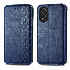 Coque Portefeuille Livre Cuir Etui Clapet S01D pour Oppo A18 Bleu