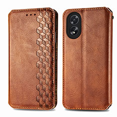 Coque Portefeuille Livre Cuir Etui Clapet S01D pour Oppo A18 Marron