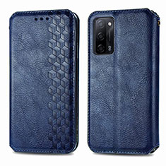 Coque Portefeuille Livre Cuir Etui Clapet S01D pour Oppo A53s 5G Bleu