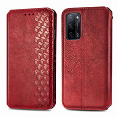 Coque Portefeuille Livre Cuir Etui Clapet S01D pour Oppo A53s 5G Rouge