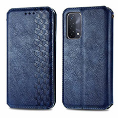 Coque Portefeuille Livre Cuir Etui Clapet S01D pour Oppo A54 5G Bleu