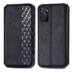 Coque Portefeuille Livre Cuir Etui Clapet S01D pour Oppo A55S 5G Noir