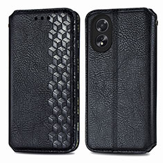 Coque Portefeuille Livre Cuir Etui Clapet S01D pour Oppo A58 4G Noir