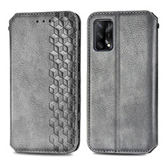 Coque Portefeuille Livre Cuir Etui Clapet S01D pour Oppo A74 4G Gris