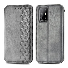 Coque Portefeuille Livre Cuir Etui Clapet S01D pour Oppo A94 5G Gris