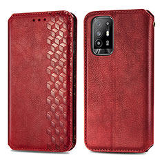 Coque Portefeuille Livre Cuir Etui Clapet S01D pour Oppo A94 5G Rouge