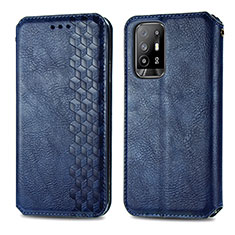 Coque Portefeuille Livre Cuir Etui Clapet S01D pour Oppo A95 5G Bleu