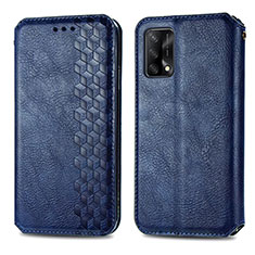 Coque Portefeuille Livre Cuir Etui Clapet S01D pour Oppo F19 Bleu