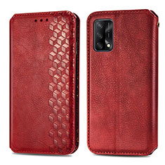 Coque Portefeuille Livre Cuir Etui Clapet S01D pour Oppo F19s Rouge