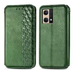 Coque Portefeuille Livre Cuir Etui Clapet S01D pour Oppo F21 Pro 4G Vert