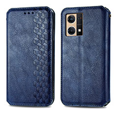 Coque Portefeuille Livre Cuir Etui Clapet S01D pour Oppo F21s Pro 4G Bleu