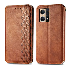 Coque Portefeuille Livre Cuir Etui Clapet S01D pour Oppo F21s Pro 4G Marron