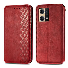 Coque Portefeuille Livre Cuir Etui Clapet S01D pour Oppo F21s Pro 4G Rouge