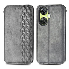 Coque Portefeuille Livre Cuir Etui Clapet S01D pour Oppo K11x 5G Gris